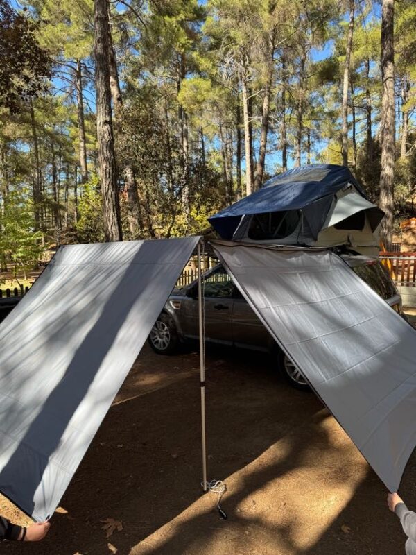 Awning privacy panels camping Cyprus — overlanding gear
