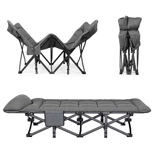 Foldable bed 3-layer surface side pockets camping — Iron Trek Cyprus