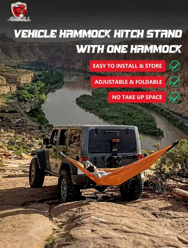 Hitch hammock stand overlanding